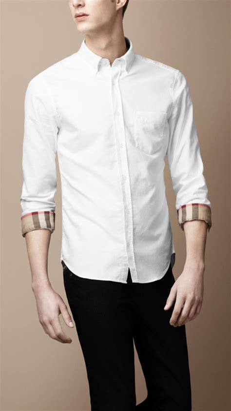 burberry white button short|burberry button up cheap.